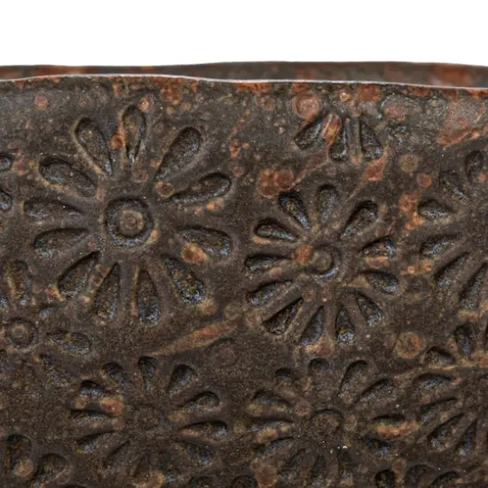 Hello Honey® 10" Brown Debossed Stoneware Bird Bowl with Reactive Glaze, 2ct. {6}