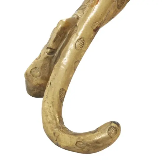 34" Gold Polystone Glam Leopard Sculpture {8}