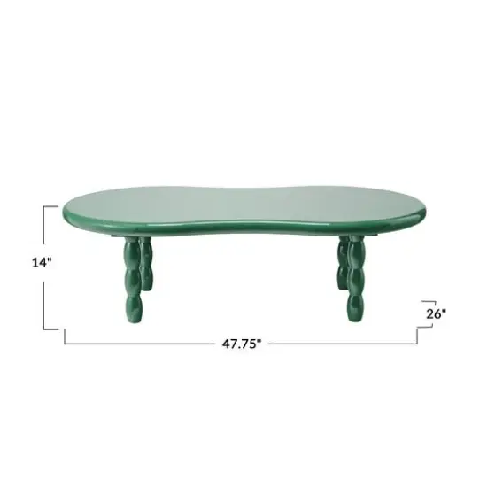 Hello Honey&reg; Green Oval Lacquered Coffee Table {5}