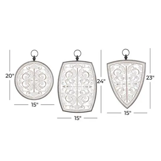 White Wood Farmhouse Geometric Wall D&eacute;cor Set {7}