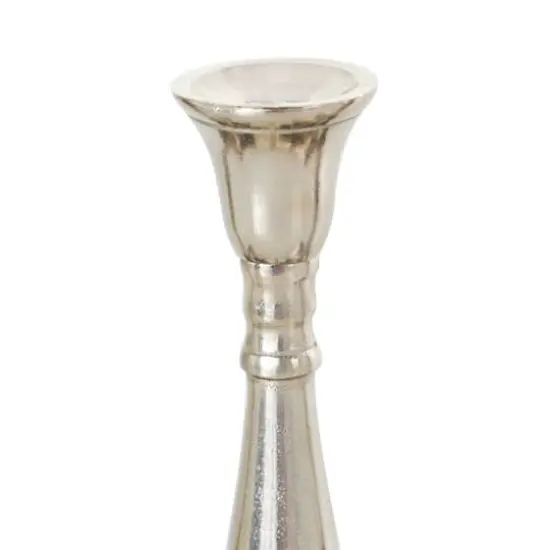 Aluminum 3 Candle Candelabra with Candle Plate Silver {7}