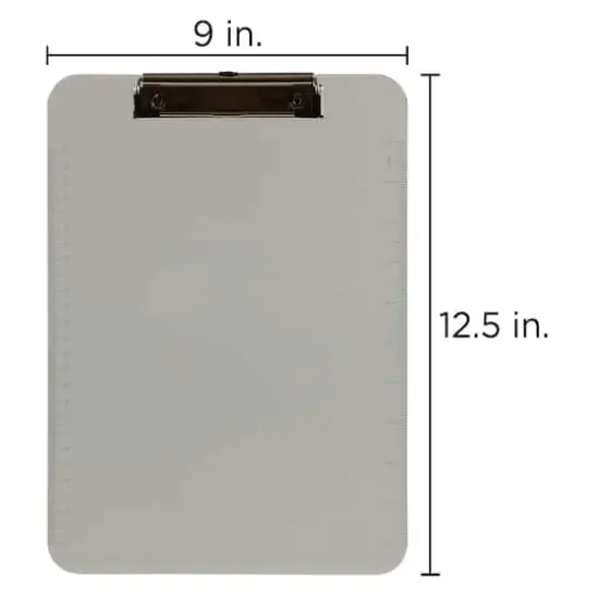 JAM Paper Letter Size Plastic Clipboard Smoke Gray {6}