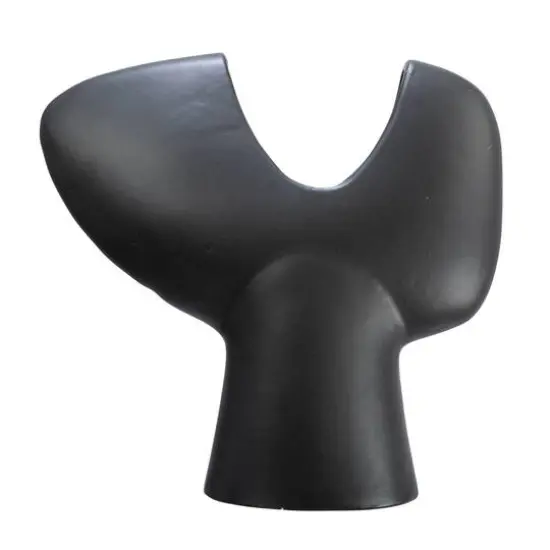 Hello Honey&reg; 16" Modern Terra Cotta Abstract Vase Matte Black {6}