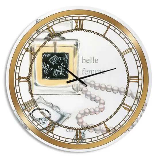 Designart 'Perfume Glam Bathroom I Glam Wall Clock {1}