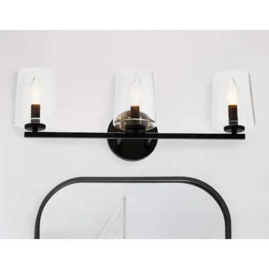 Hello Honey® Robert Stevenson Lighting Berkley Metal & Glass 3-Light Vanity Light Matte Black {3}
