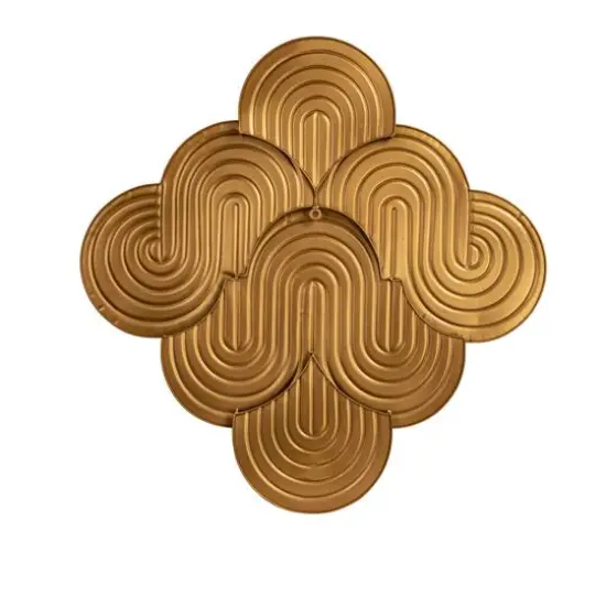 Hello Honey&reg; 31.25" Gold Decorative Waves Metal Wall Art {4}