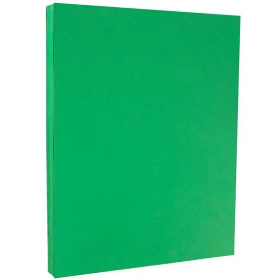 JAM Paper Recycled 8.5" x 11" 65lb. Cover Cardstock Pack, 250 Sheets Green {2}