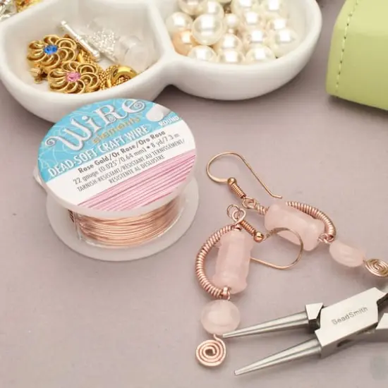 The Beadsmith&reg; Wire Elements&trade; 22 Gauge Tarnish Resistant Soft Temper Wire, 8yd. Rose Gold {4}