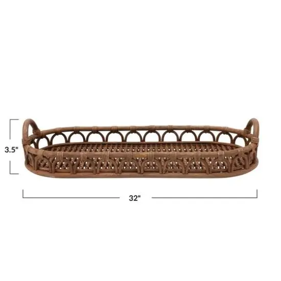 Hello Honey&reg; Hand-Woven Rattan Tray with Handles {9}