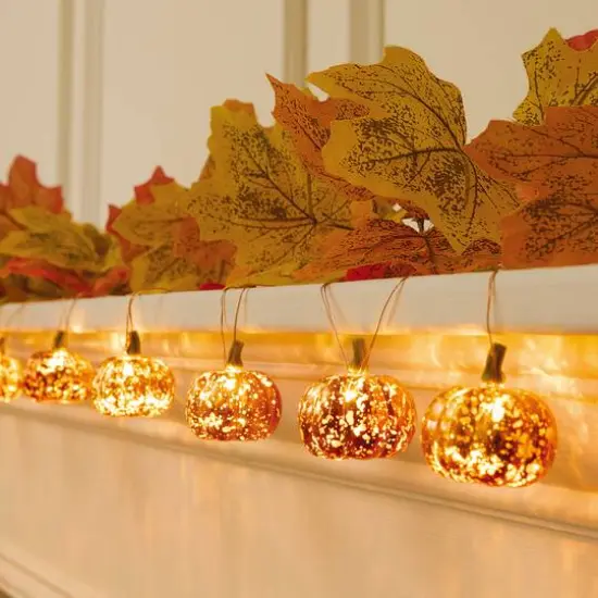 10ct. Warm White LED Pumpkin Icon String Lights by Ashland&reg; {3}