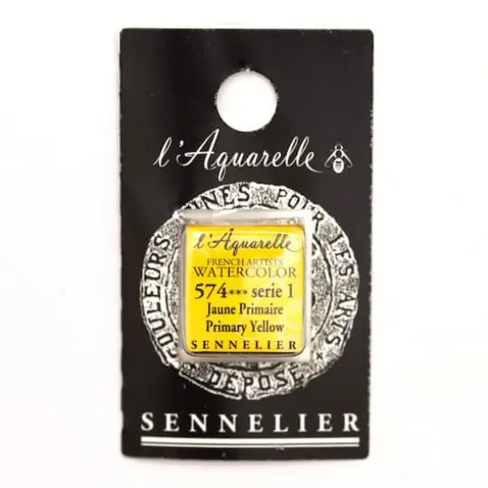 Sennelier French Artists' Watercolor Paint, Half Pan 574 Primary Yellow {1}