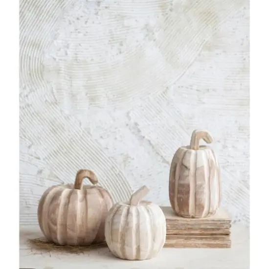 Hello Honey&reg; 5" Hand-Carved Paulownia Wood Pumpkin {3}