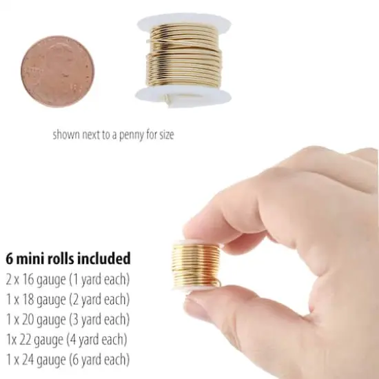 The Beadsmith&reg; Wire&trade; Elements Lacquered Tarnish-Resistant Wire Set Gold {5}