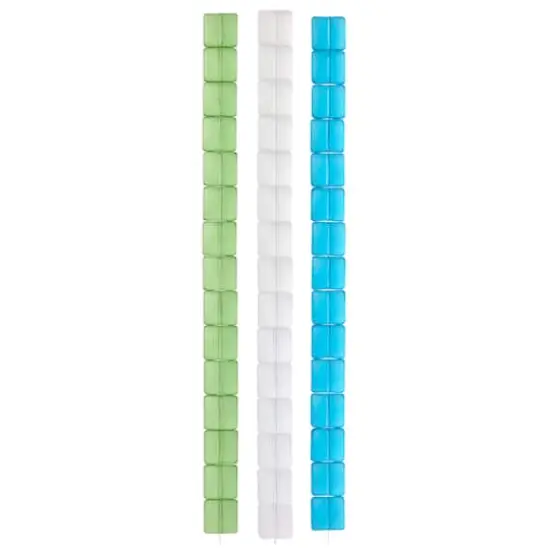 Matte Multicolored Glass Square Beads, 11mm by Bead Landing&trade; {4}