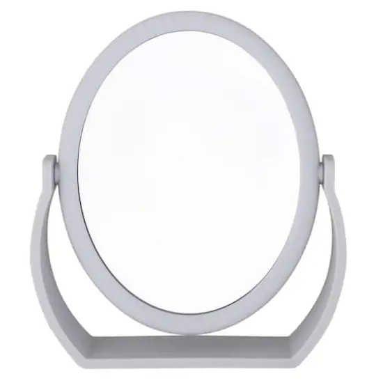 Home Details Swivel 10X Magnification Rubberized Vanity Mirror Gray {9}