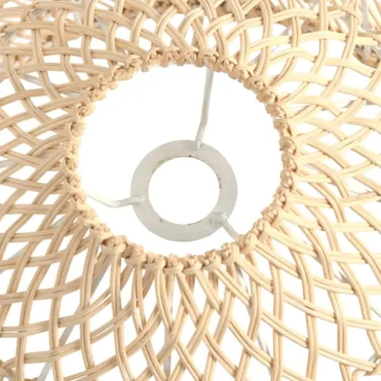 Hello Honey&reg; Modern Boho Floor Lamp with Marble Base & Rattan Shade Black/Cream {8}