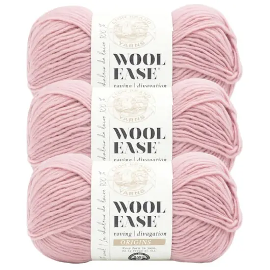 3 Pack Lion Brand&reg; Wool-Ease&reg; Roving Origins Yarn Blush {1}