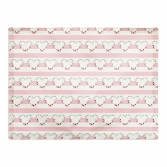 Floral Heart Pattern 14" x 18" Cotton Twill Placemat {1}
