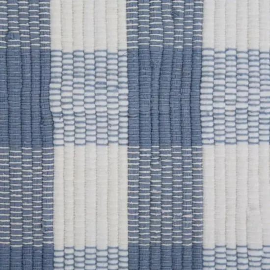 DII&reg; Buffalo Check Rag Rug, 26" x 40" Stonewash Blue and White {4}