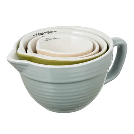 Hello Honey&reg; Multicolor Stoneware Batter Bowl Measuring Cups, 4ct. {1}