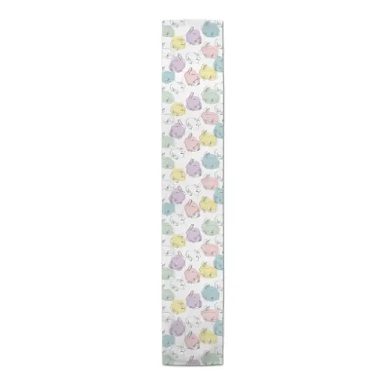 Colorful Bunnies Cotton Twill Table Runner {1}
