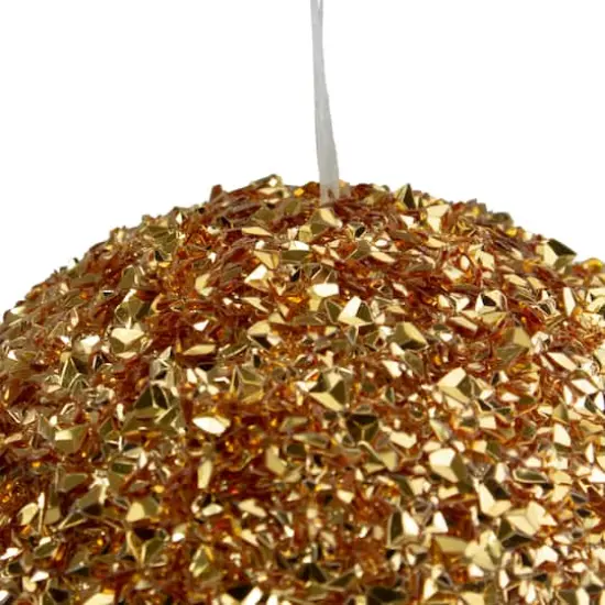 6" Gold Glitter Christmas Ball Ornament {3}