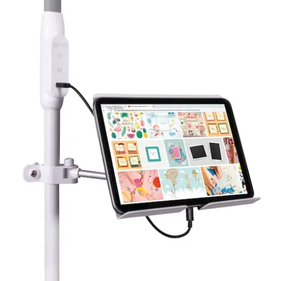 OttLite 64" White LED Floor Lamp with USB and Tablet Stand {4}