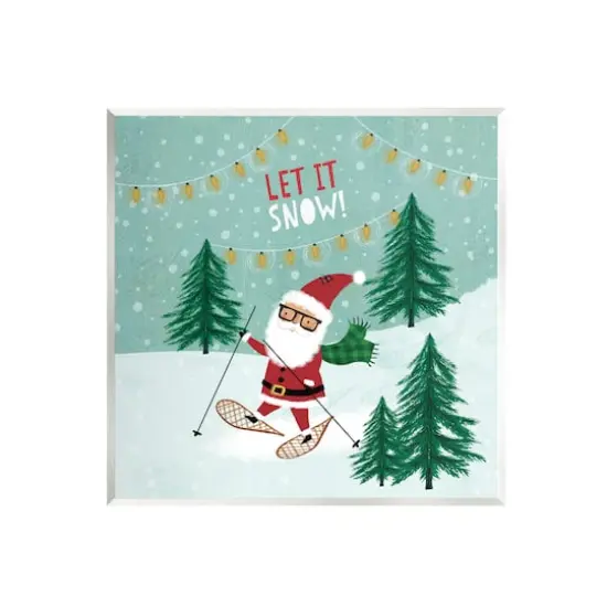 Stupell Industries Let it Snow Santa Snowshoeing Wall Art {1}