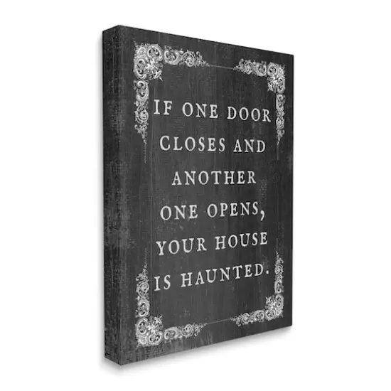 Stupell Industries Funny Haunted House Phrase Canvas Wall Art {4}
