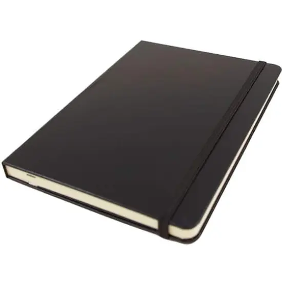 JAM Paper Medium Hardcover Notebook with Elastic Band Black {5}