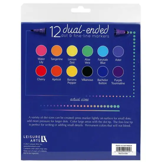 Leisure Arts&reg; Rainbow Dual-Ended & Dot Marker Set {3}