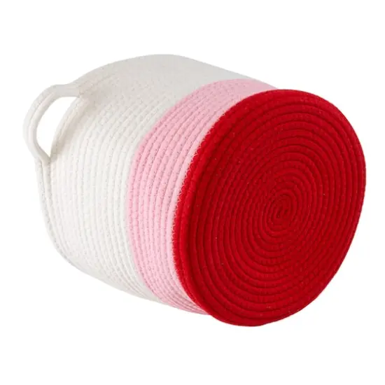 Honey Can Do Red & White Ombr&eacute; Nesting Cotton Rope Storage Basket Set {9}