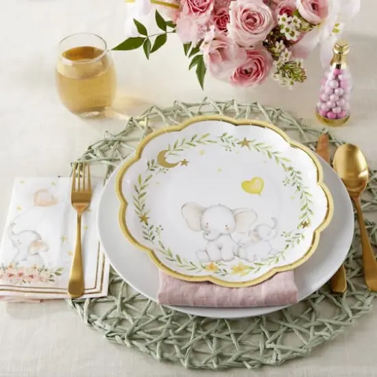 Kate Aspen&reg; 9'' Elephant Baby Shower Premium Paper Plates, 16ct. {4}