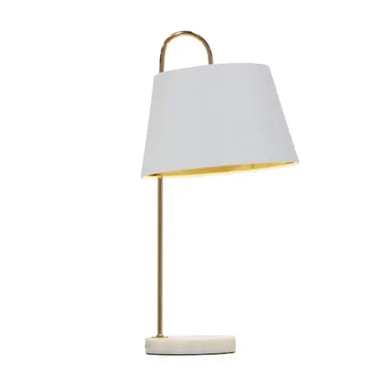 22" White Metal Modern Table Lamp {1}