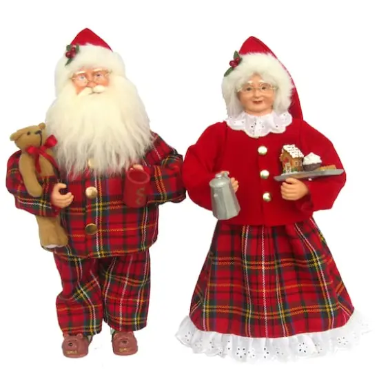 Santa's Workshop 15" Plaid Pajama Clauses Set {1}