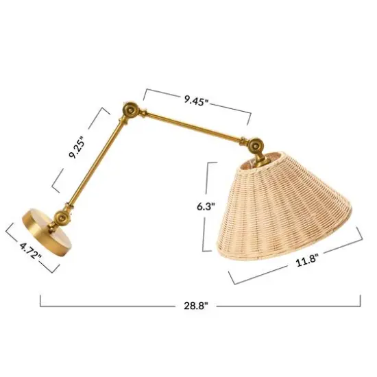 Hello Honey&reg; 29" Antique Metal Brass Finish Coastal Adjustable Wall Sconce {6}