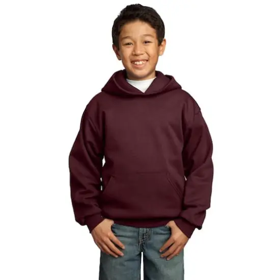 Port & Company&reg; Colors Youth Core Fleece Pullover Hooded Sweatshirt Maroon {3}
