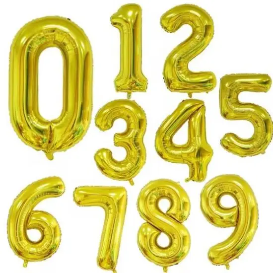 Wizardi 32" Gold Number Foil Balloon 7 {3}