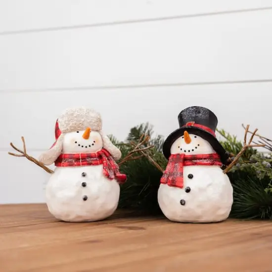 6" Snowman with Scarf Figurine Set {3}