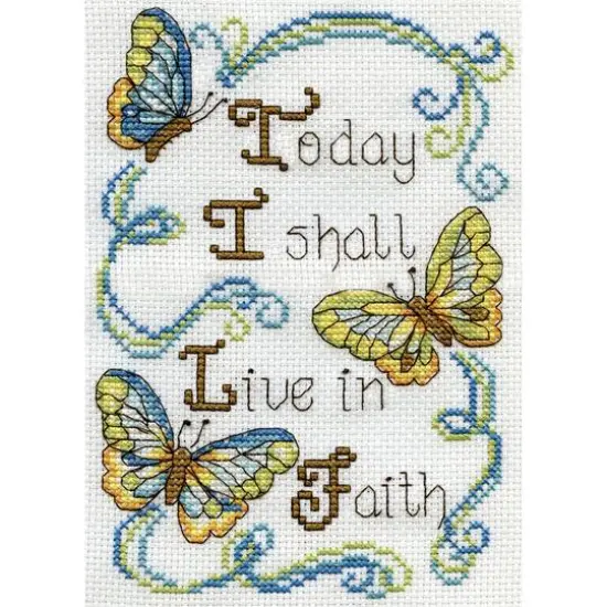 Design Works&trade; Live in Faith Mini Counted Cross Stitch Kit {3}
