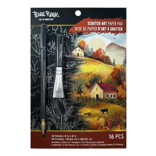 Brea Reese&trade; 6" x 8" Pumpkin Botanicals Scratch Art Paper Pad {1}