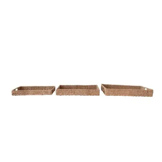 Hello Honey&reg; Natural Decorative Hand-Woven Bankuan Trays with Handles {5}