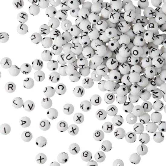 Alphabet Acrylic Round Craft Beads by Bead Landing&trade;, 7.5mm {1}