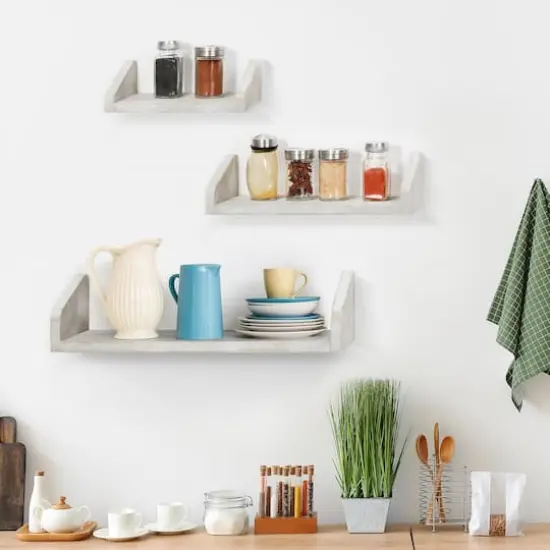 NEX&trade; Rustic Gray Floating Shelves Set {6}