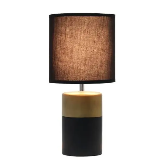 Simple Designs Two Toned Basics Table Lamp Black/Gold {3}