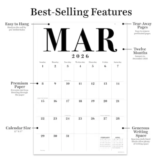 2026 Medium Art Poster Wall Calendar {4}