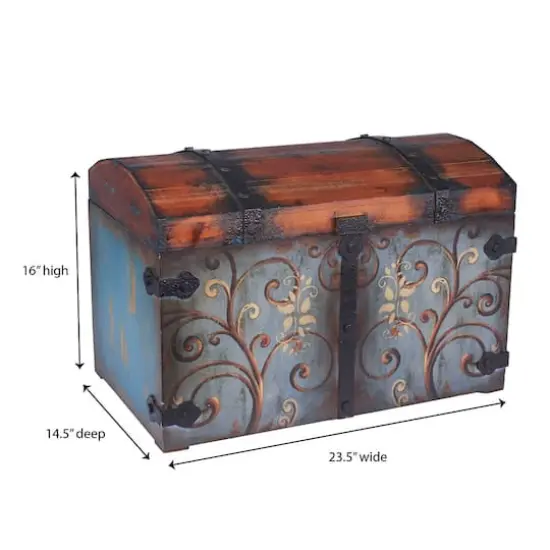 Household Essentials Vintage Metal Decorative Trunk {4}
