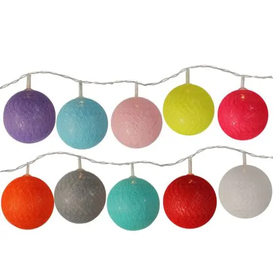 10ct. Multicolor LED Yarn Ball Summer String Lights {3}