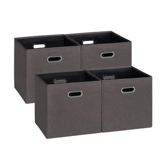 SunnyPoint Brown Foldable Storage Basket Bins, 4ct. {1}