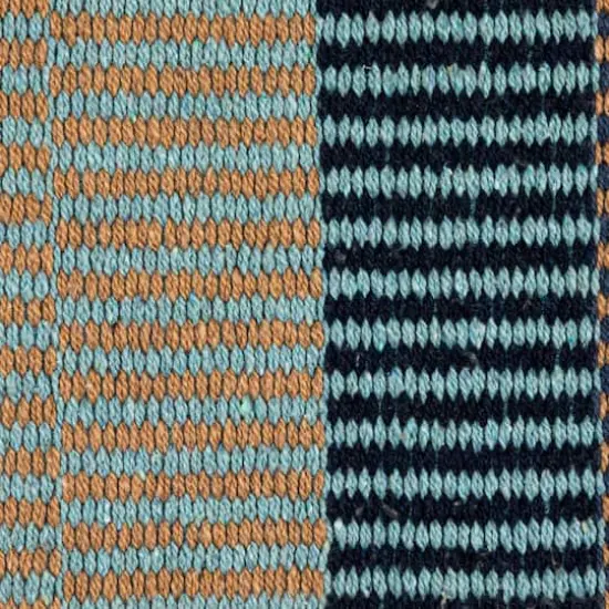 Hello Honey® Blue & Cream Striped Cotton Blend Throw with Fringe {6}